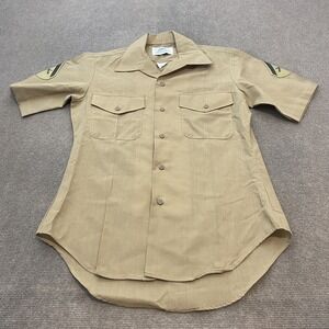 DSCP Khaki Uniform Shirt Short Sleeve Military Workwear Men's Size 15‎